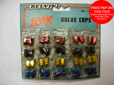 OLD SCHOOL BMX ANODISED ASST COLOURED ALLOY VALVE CAPS  GENUINE 80’s MADE NOS 