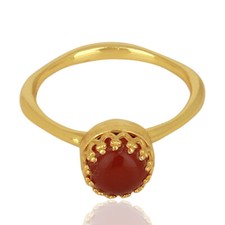 Red Carnelian Engagement Ring