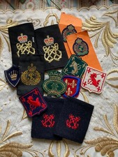 13 Vintage Embroidered Fabric Emblems/Badges/Shields