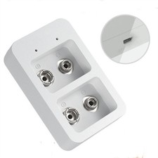 Battery Charger 2 Slot For 9V Lithium Battery Rechargeable Batteries Charger UK