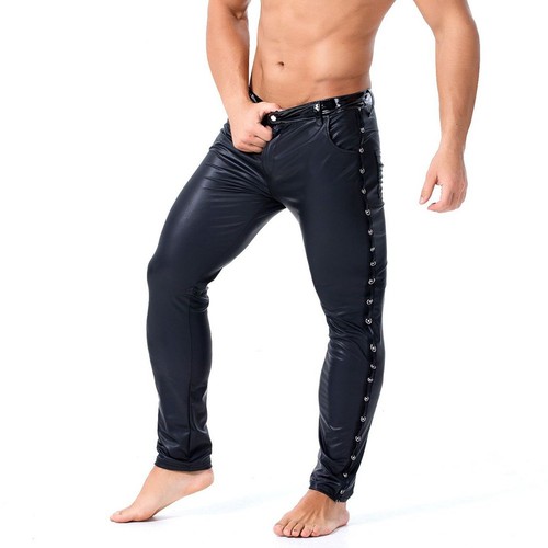 Sleek men faux - sleek, leather