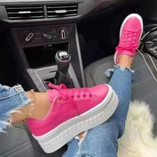 Womens PU Trainers Platform