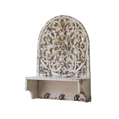 Carved wall shelf distressed - wall,