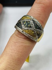 TJC gilded silver and multicoloured diamonds ring UK size Q new with tag