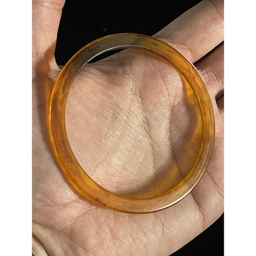 Vintage orange bakelite bangle - vintage,