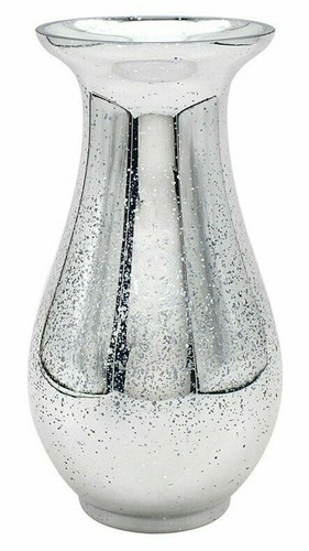 Silver splatter vase - silver, mirrored