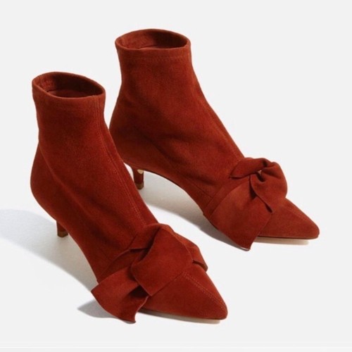 Zara brick red - red, pointed