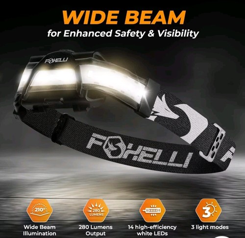 Foxelli wide beam headlamp - foxelli,