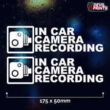 2 x IN CAR CAMERA RECORDING Car Window Bumper Sticker CCTV Camera Dash Cam HD