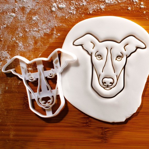 Whippet face cookie cutter - cookie,