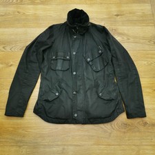 Barbour International Sylkoil Apollo Wax Jacket Mens S Small Black Motorcycle