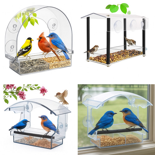 Acrylic window bird feeder - acrylic,