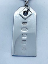 Millennium Sterling Silver TAG KEYRING WITH SILVER TWIST LINK, Nickel Splitring