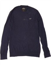 HOLLISTER Mens Crew Neck Jumper Sweater Large Navy Blue BQ03