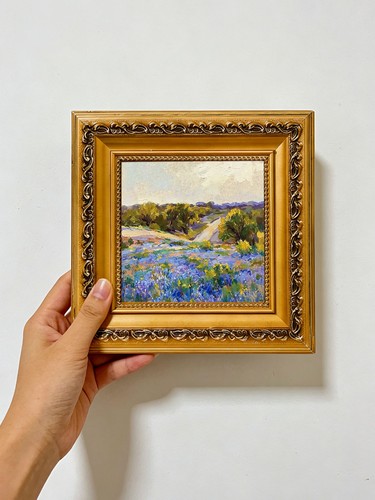 Blue wildflower field - field, with