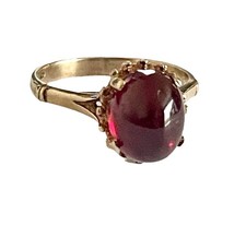 9ct 375 gold cabochon ruby - 9ct,