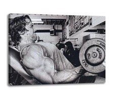 ARNOLD SCHWARZENEGGER CANVAS Bodybuilding Gym Weights Poster Print 30x20" CANVAS