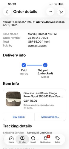 Range rover parcel - rover, shelf