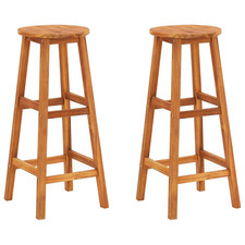 Bar Chairs 2pcs Solid Acacia