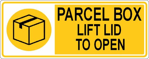 Parcel box lift lid open - box, to
