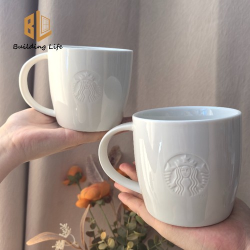 Starbucks cup embossed white - starbucks,