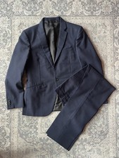 Spencer Hart Suit Mens Size 38 Trousers W32 L30 Navy Wool Tailored