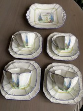 Vintage Shelley Green And White Art Deco Style