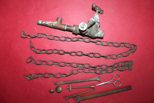 Old brass garden tap various - old,