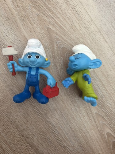 Mcdonalds two smurf characters - two,