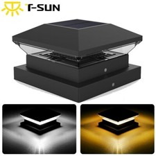 Solar Powered LED Deck Post Cap Light Garden Landscape Fence Square Lamp 2 Modes