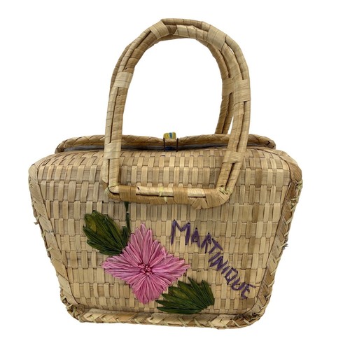 Beachy tropical woven straw - tropical,