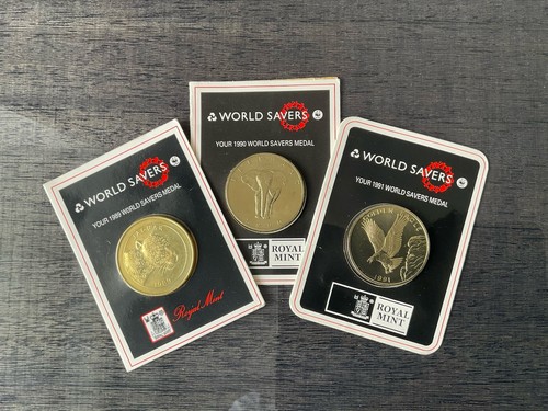 Natwest world savers medals - world, x3