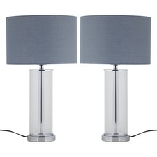 Set of 2 Modern Chrome & Glass