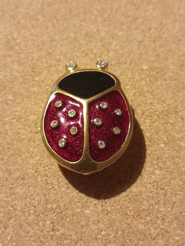 Gold tone ladybug brooch with - ladybug,