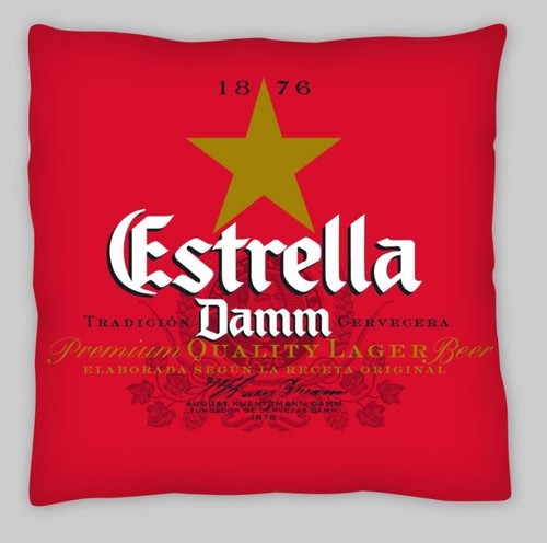 Estrella beer cushion cover - cushion,