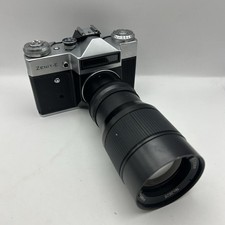 Zenit E Silver Vintage Film Camera 35mm USSR With 200mm Lens Untested / Spares