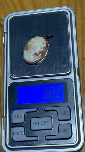 Silver 900 shell cameo pendant - silver,