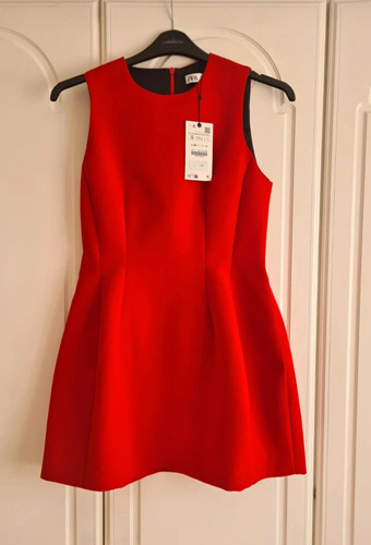 Zara red structured tulip mini - zara,