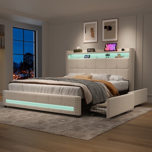 Double bed frame - with, storage