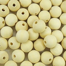 Natural round wooden beads - round,