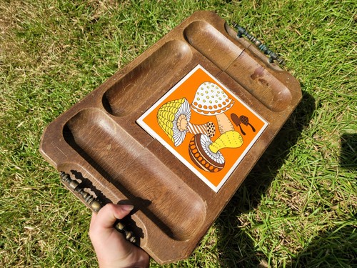 Vintage mushroom cheese - vintage, board