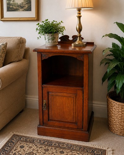 Antique wooden bedside cabinet - wooden,