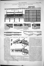 Old Print 1872 Proposed Landing Stage Seacombe Walker Bolt Fowling Piece 19th