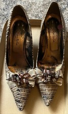 Vintage Stiletto Italian Snakeskin Pattern  shoes 38/5