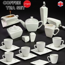 21pcs White Ceramic Coffee /