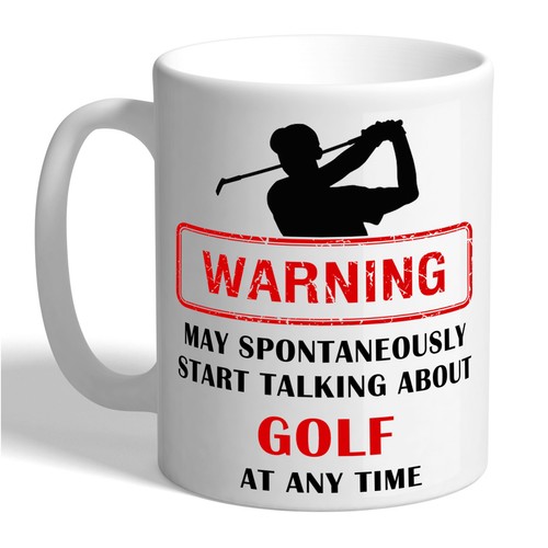 Golf warning ceramic coffee - golf,