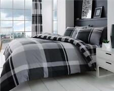 Grey bedding duvet set check