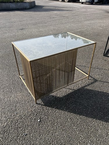 Brass frame glass top - frame,