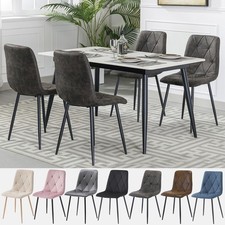 4/6X Dining Chairs Set Faux