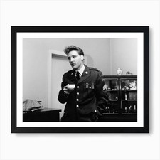 Elvis Presley Drinking Coffee 1960  Framed Wall Art Poster Canvas Print Picture